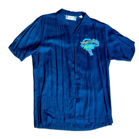 Vintage California by Madman Shirt Men's Size M Hawaiian Palm Trees Black - Picture 1 of 6